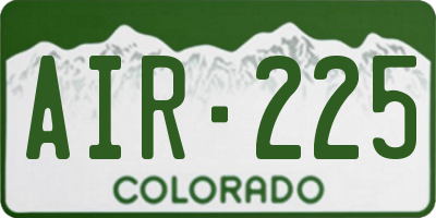 CO license plate AIR225