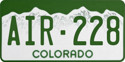 CO license plate AIR228
