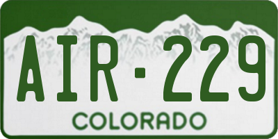 CO license plate AIR229