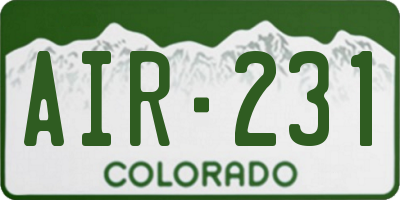 CO license plate AIR231