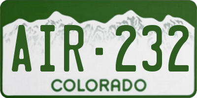 CO license plate AIR232