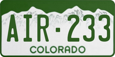 CO license plate AIR233