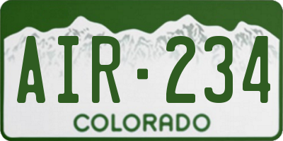 CO license plate AIR234