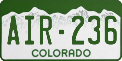 CO license plate AIR236