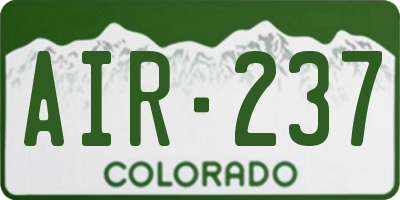 CO license plate AIR237