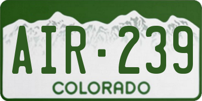 CO license plate AIR239
