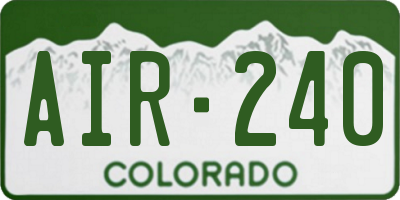 CO license plate AIR240