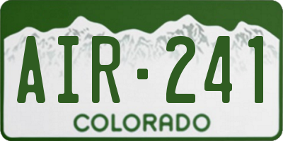CO license plate AIR241
