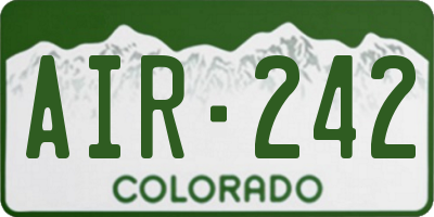 CO license plate AIR242