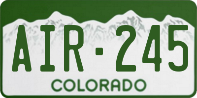 CO license plate AIR245