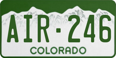 CO license plate AIR246