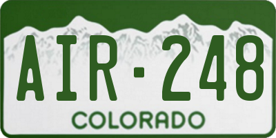 CO license plate AIR248
