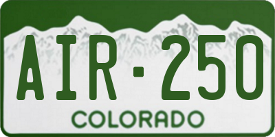 CO license plate AIR250
