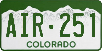 CO license plate AIR251