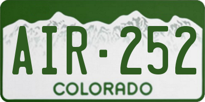 CO license plate AIR252