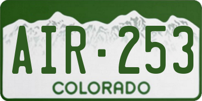 CO license plate AIR253