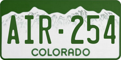 CO license plate AIR254