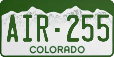 CO license plate AIR255