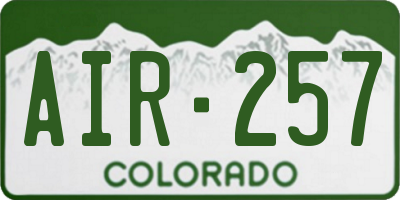 CO license plate AIR257