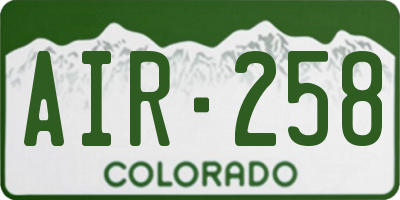 CO license plate AIR258