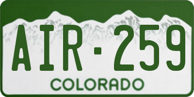 CO license plate AIR259