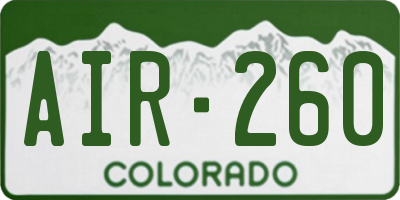 CO license plate AIR260