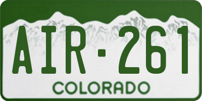 CO license plate AIR261