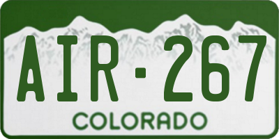 CO license plate AIR267