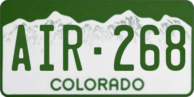 CO license plate AIR268