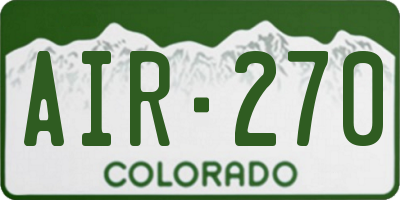 CO license plate AIR270