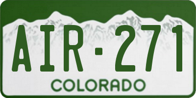 CO license plate AIR271