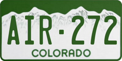 CO license plate AIR272
