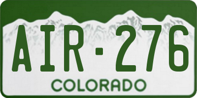 CO license plate AIR276