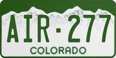 CO license plate AIR277