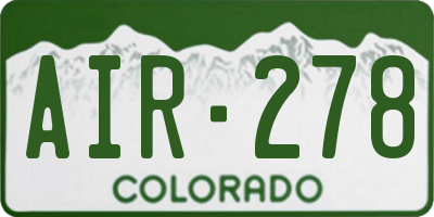 CO license plate AIR278