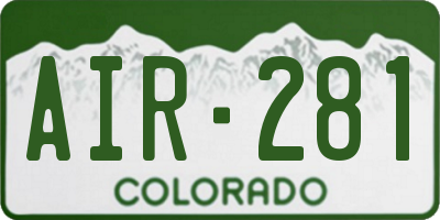 CO license plate AIR281