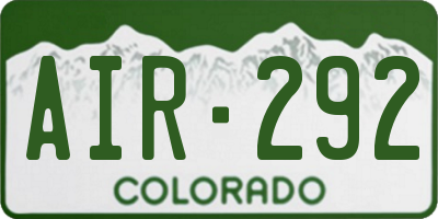 CO license plate AIR292