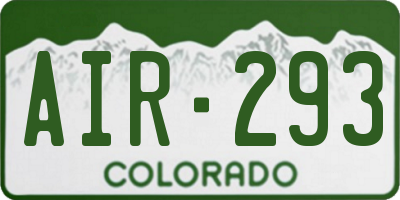 CO license plate AIR293