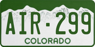 CO license plate AIR299