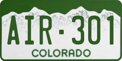 CO license plate AIR301