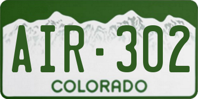 CO license plate AIR302