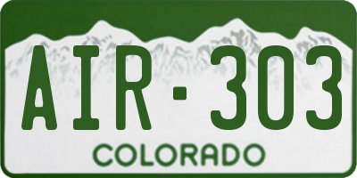 CO license plate AIR303