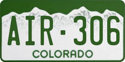 CO license plate AIR306
