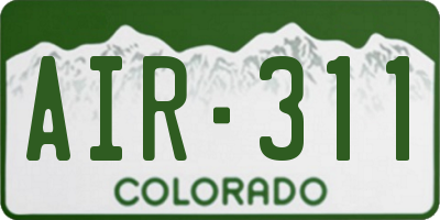 CO license plate AIR311