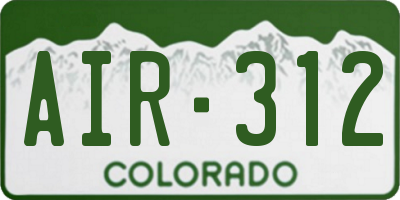 CO license plate AIR312