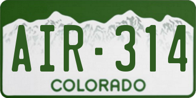 CO license plate AIR314