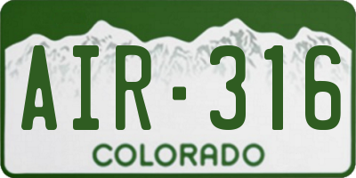 CO license plate AIR316