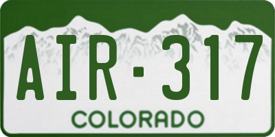 CO license plate AIR317