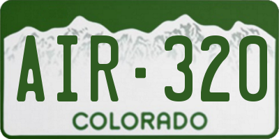 CO license plate AIR320