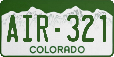 CO license plate AIR321